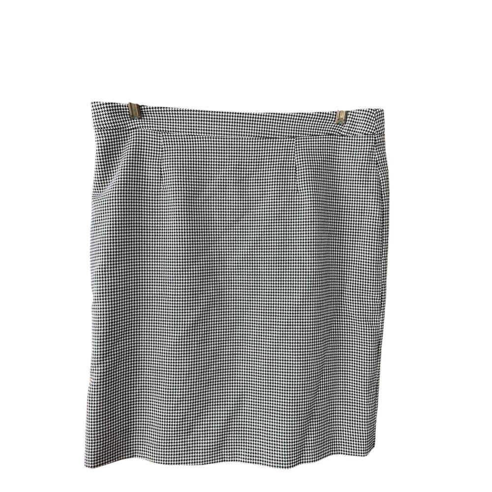 Reiss Perla Skirt Womens Size 10 Straight Pencil Black White Houndstooth Career